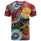 Custom NAIDOC Week 2024 Gold Coast Suns T Shirt Australia Aboriginal Dot Painting