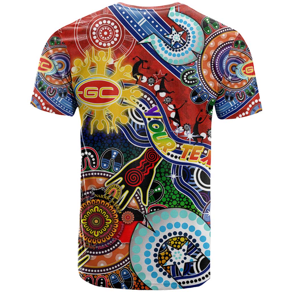 Custom NAIDOC Week 2024 Gold Coast Suns T Shirt Australia Aboriginal Dot Painting