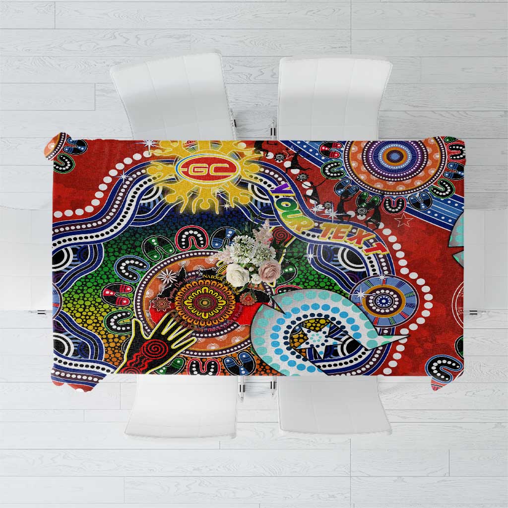 Custom NAIDOC Week 2024 Gold Coast Suns Tablecloth Australia Aboriginal Dot Painting