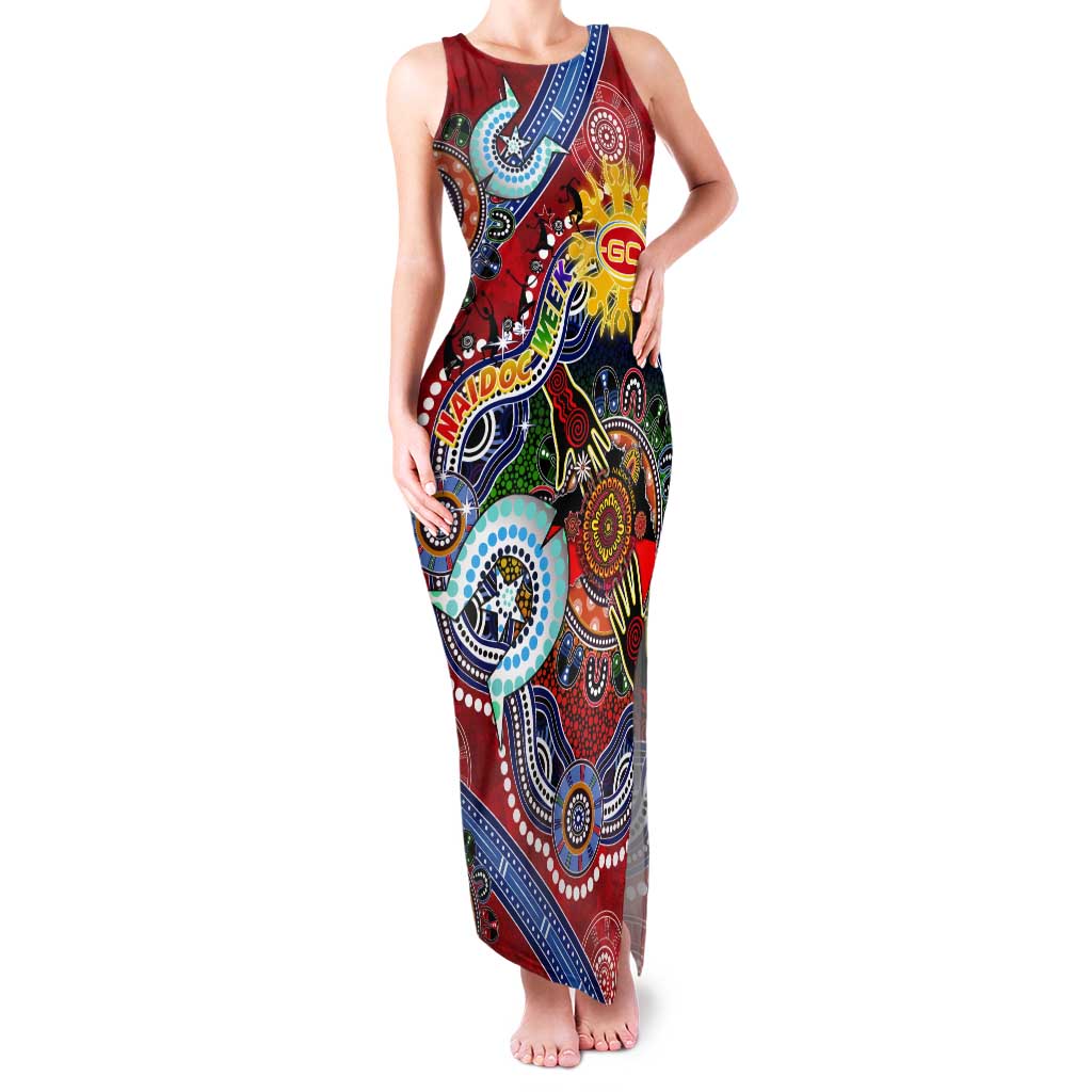 Custom NAIDOC Week 2024 Gold Coast Suns Tank Maxi Dress Australia Aboriginal Dot Painting