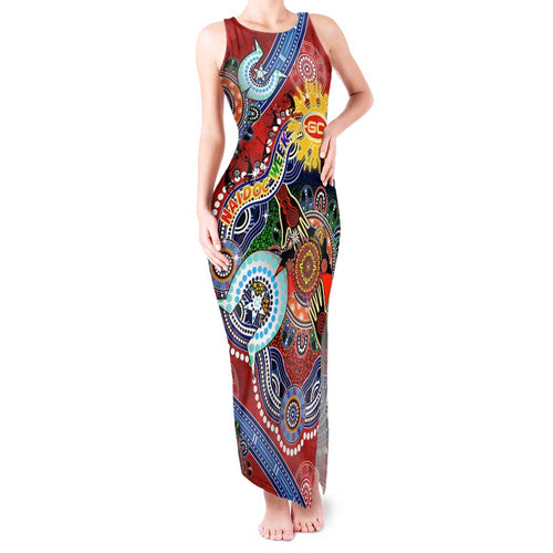 Custom NAIDOC Week 2024 Gold Coast Suns Tank Maxi Dress Australia Aboriginal Dot Painting