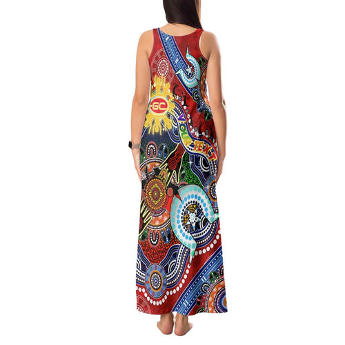 Custom NAIDOC Week 2024 Gold Coast Suns Tank Maxi Dress Australia Aboriginal Dot Painting