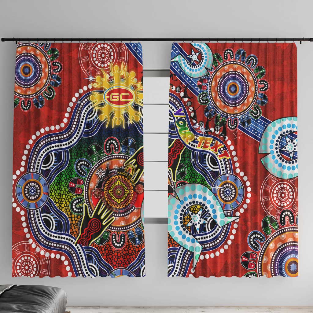 Custom NAIDOC Week 2024 Gold Coast Suns Window Curtain Australia Aboriginal Dot Painting