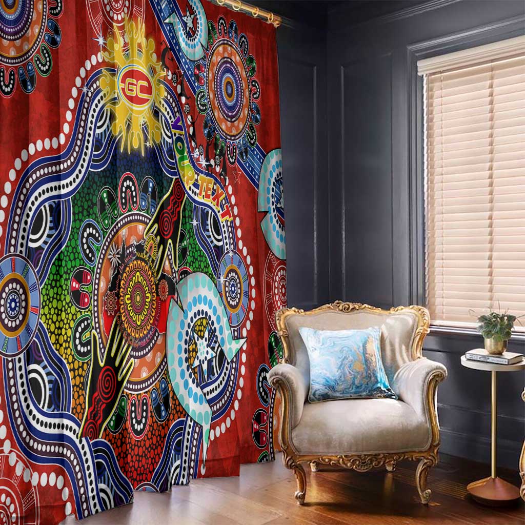 Custom NAIDOC Week 2024 Gold Coast Suns Window Curtain Australia Aboriginal Dot Painting