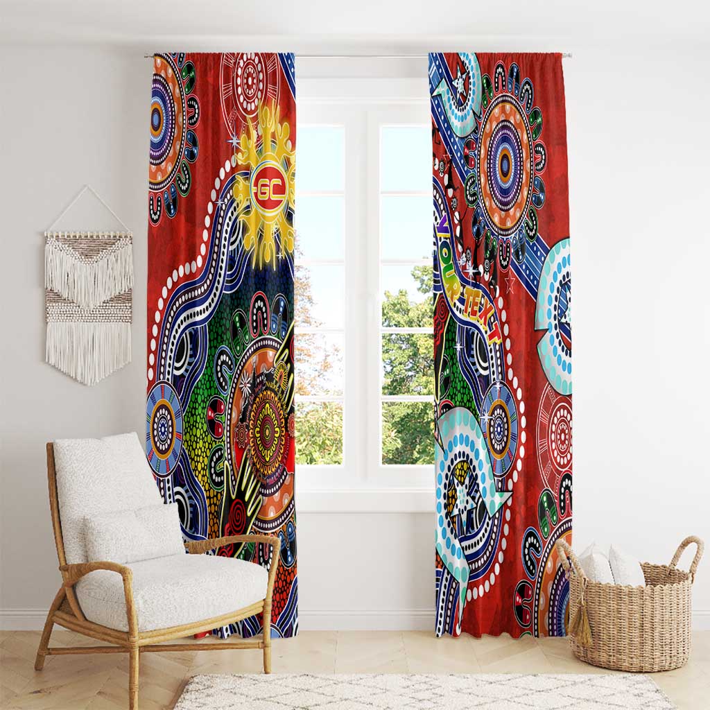 Custom NAIDOC Week 2024 Gold Coast Suns Window Curtain Australia Aboriginal Dot Painting