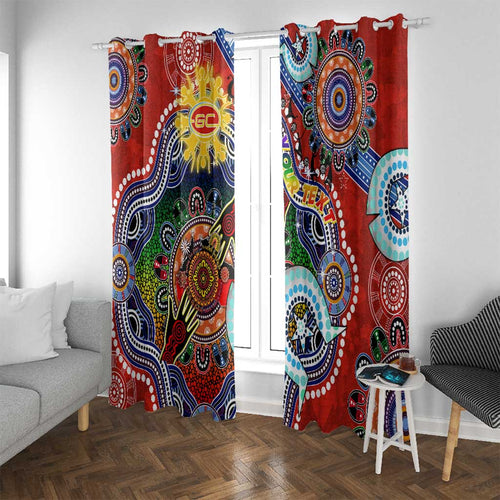 Custom NAIDOC Week 2024 Gold Coast Suns Window Curtain Australia Aboriginal Dot Painting