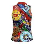 Custom NAIDOC Week 2024 Gold Coast Suns Women Sleeveless Polo Shirt Australia Aboriginal Dot Painting