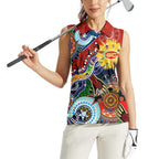 Custom NAIDOC Week 2024 Gold Coast Suns Women Sleeveless Polo Shirt Australia Aboriginal Dot Painting