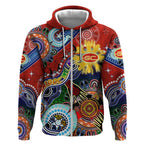 Custom NAIDOC Week 2024 Gold Coast Suns Zip Hoodie Australia Aboriginal Dot Painting