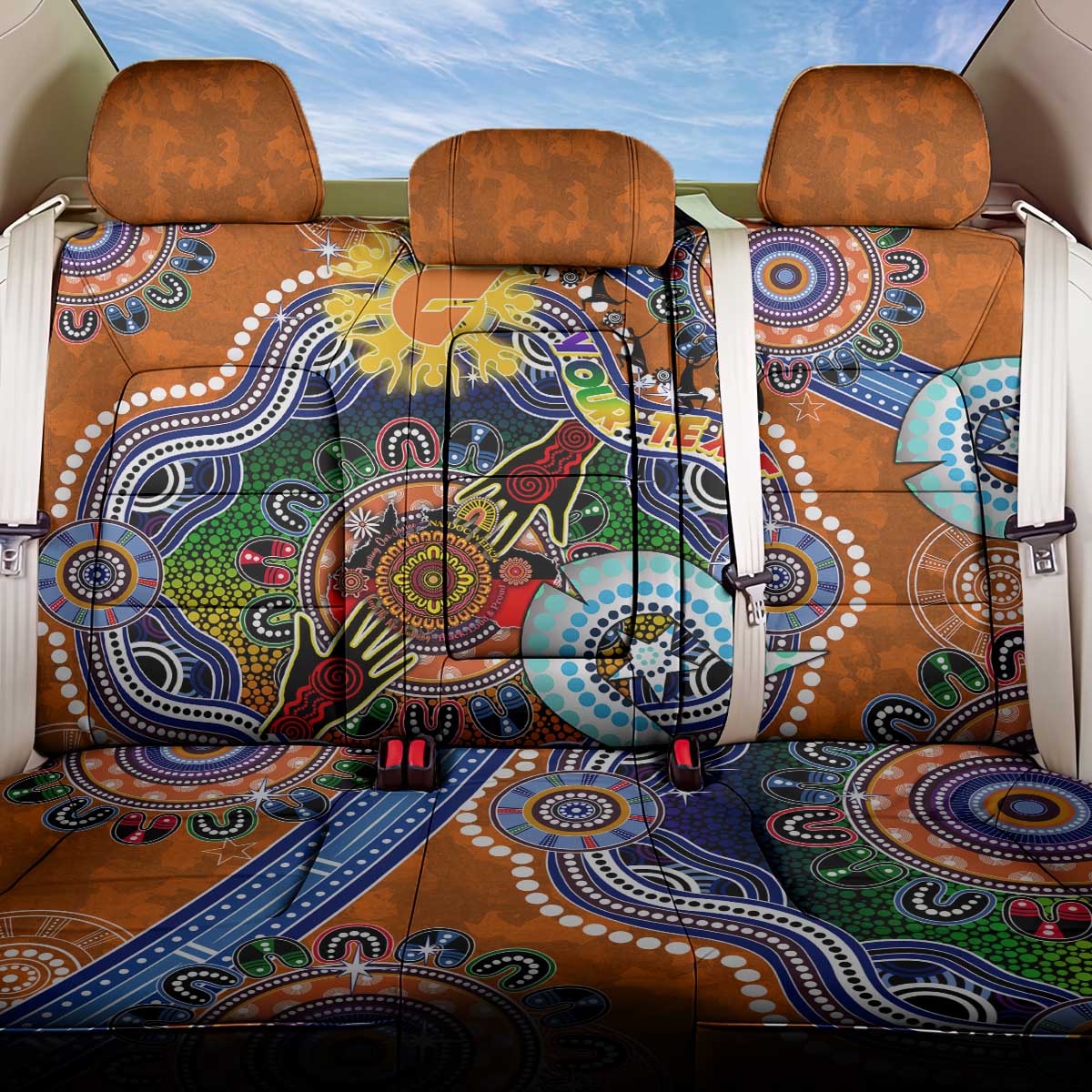 Custom NAIDOC Week 2024 GWS Giants Back Car Seat Cover Australia Aboriginal Dot Painting