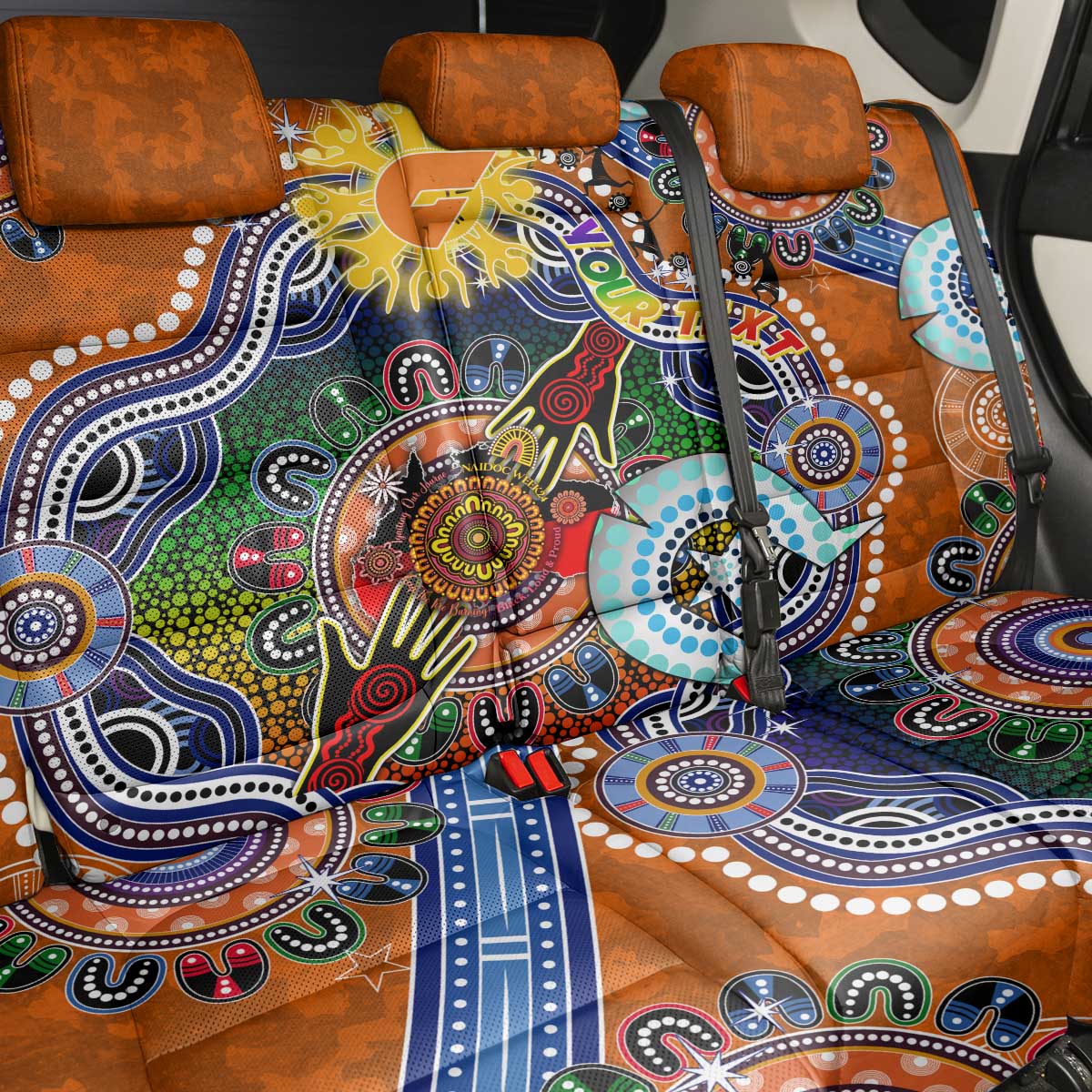 Custom NAIDOC Week 2024 GWS Giants Back Car Seat Cover Australia Aboriginal Dot Painting