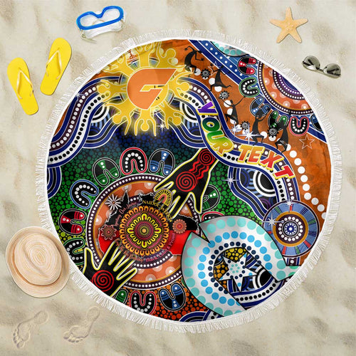 Custom NAIDOC Week 2024 GWS Giants Beach Blanket Australia Aboriginal Dot Painting