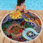 Custom NAIDOC Week 2024 GWS Giants Beach Blanket Australia Aboriginal Dot Painting