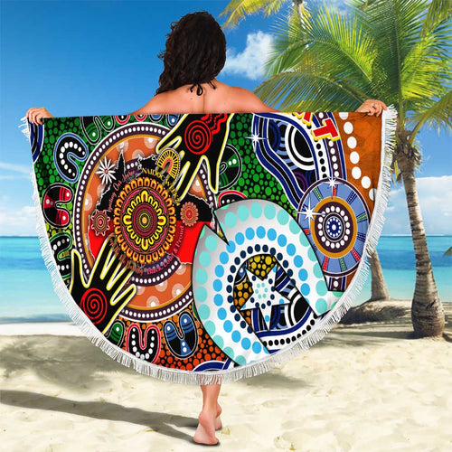 Custom NAIDOC Week 2024 GWS Giants Beach Blanket Australia Aboriginal Dot Painting