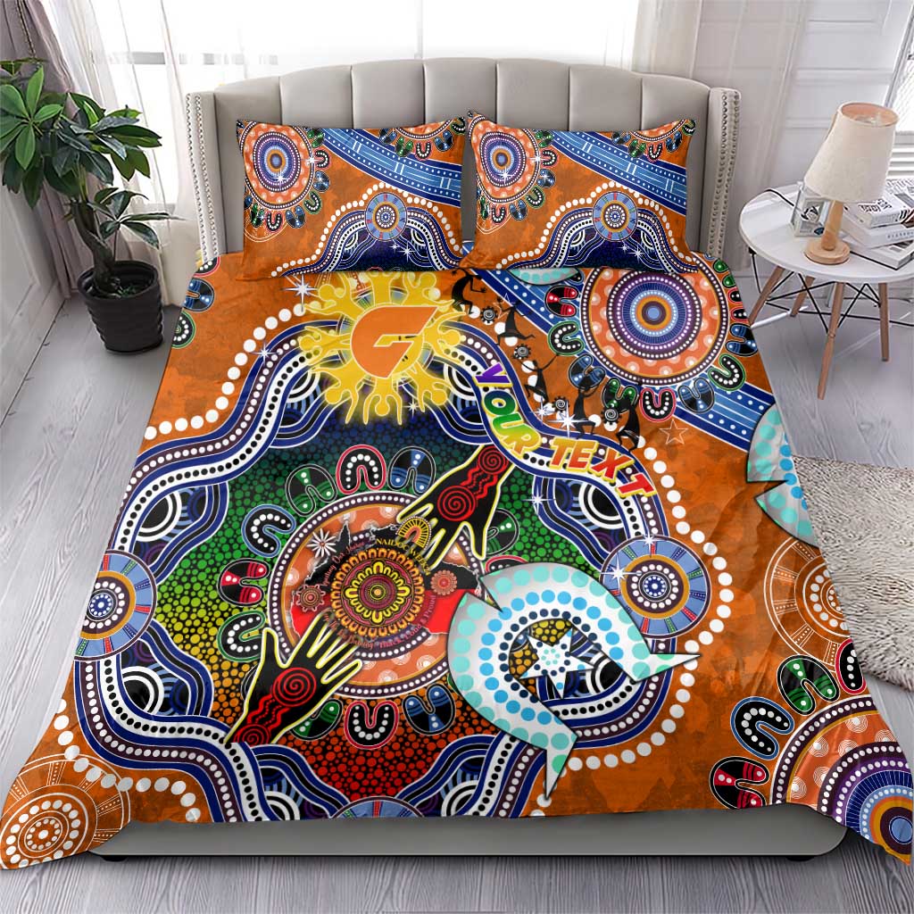 Custom NAIDOC Week 2024 GWS Giants Bedding Set Australia Aboriginal Dot Painting
