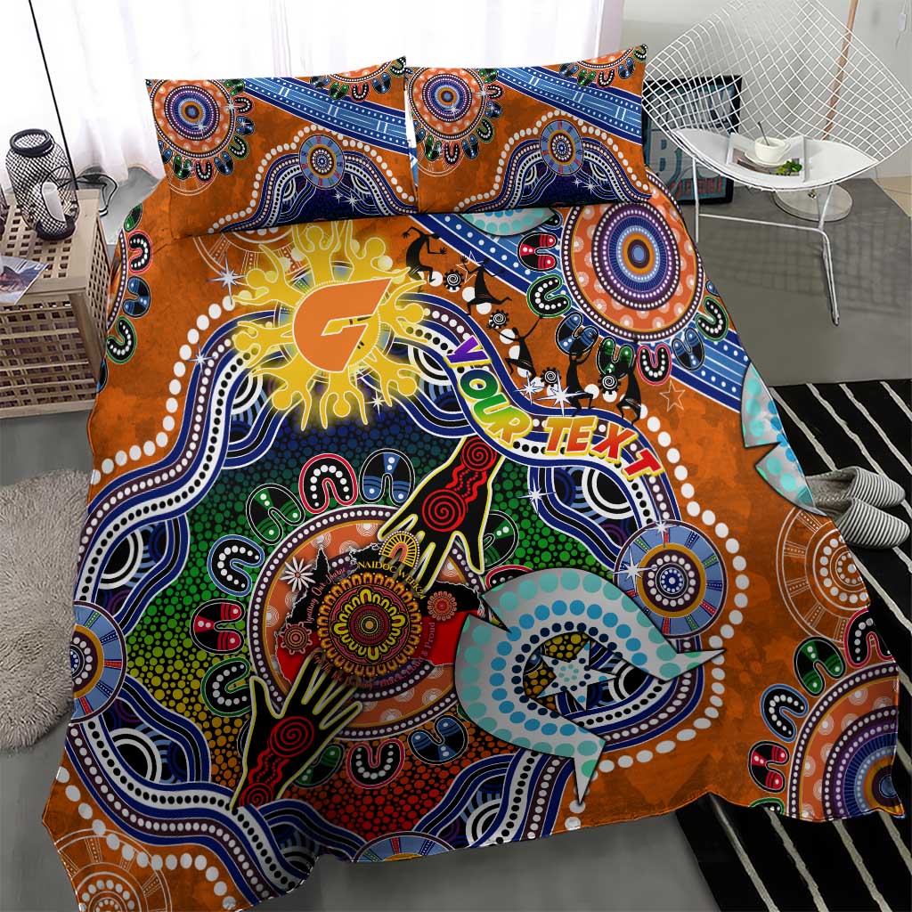 Custom NAIDOC Week 2024 GWS Giants Bedding Set Australia Aboriginal Dot Painting