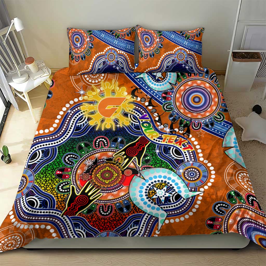 Custom NAIDOC Week 2024 GWS Giants Bedding Set Australia Aboriginal Dot Painting