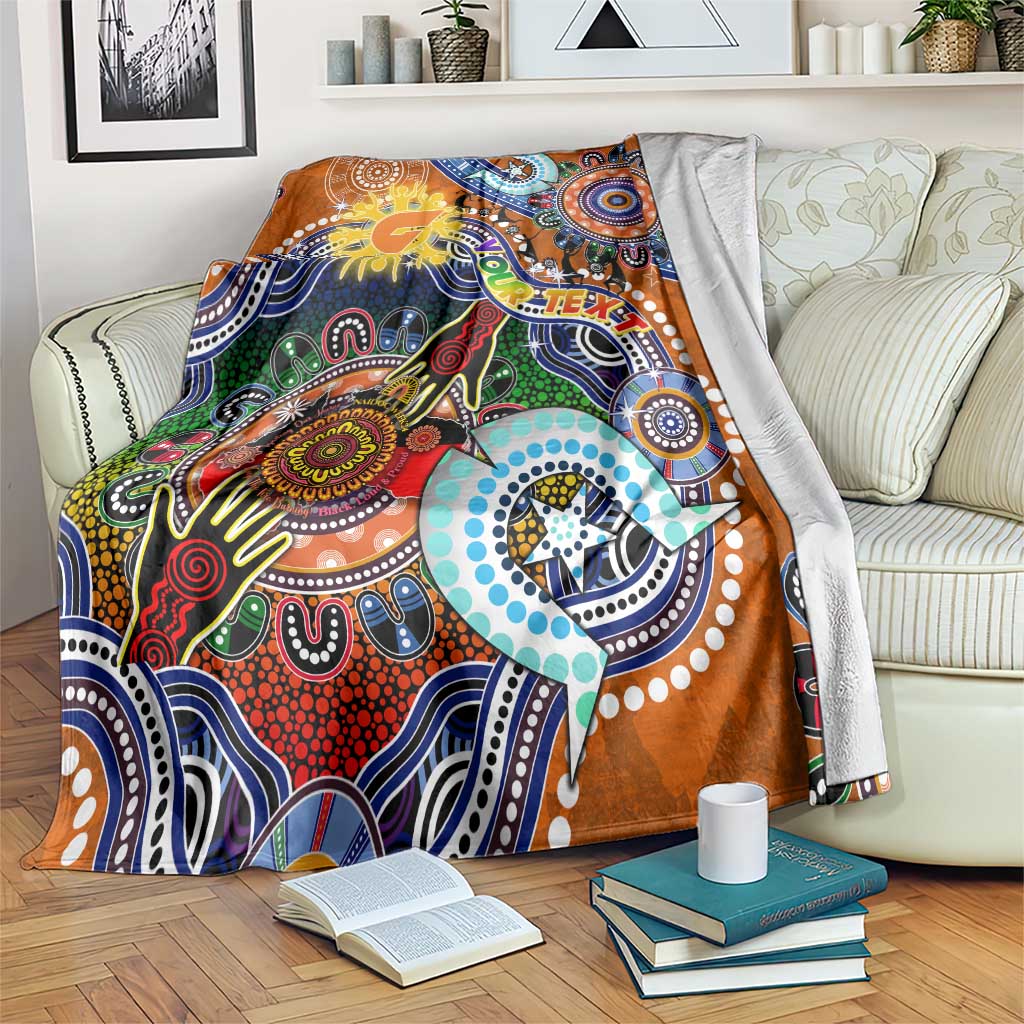 Custom NAIDOC Week 2024 GWS Giants Blanket Australia Aboriginal Dot Painting