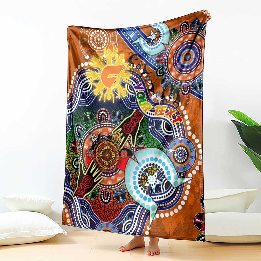 Custom NAIDOC Week 2024 GWS Giants Blanket Australia Aboriginal Dot Painting