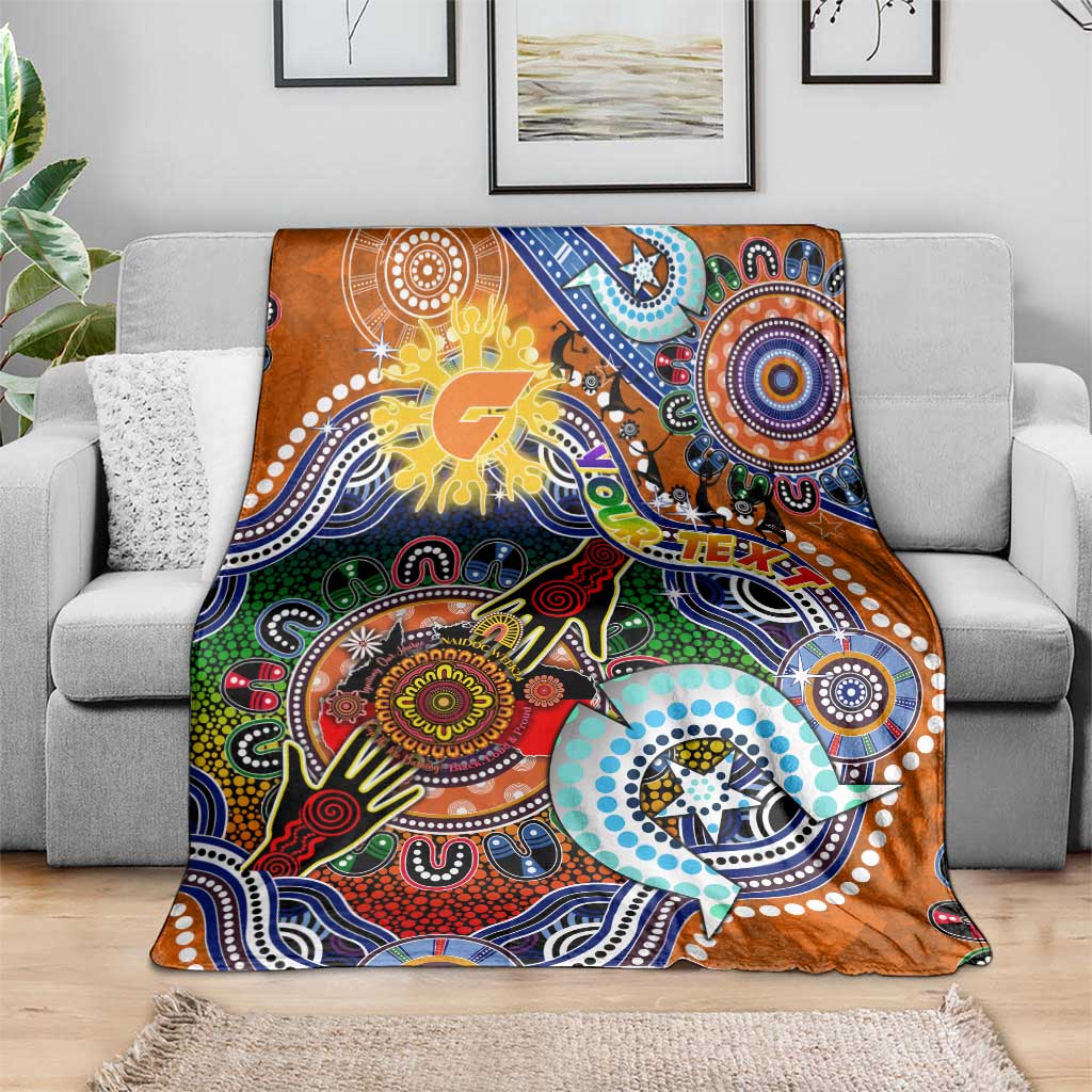 Custom NAIDOC Week 2024 GWS Giants Blanket Australia Aboriginal Dot Painting