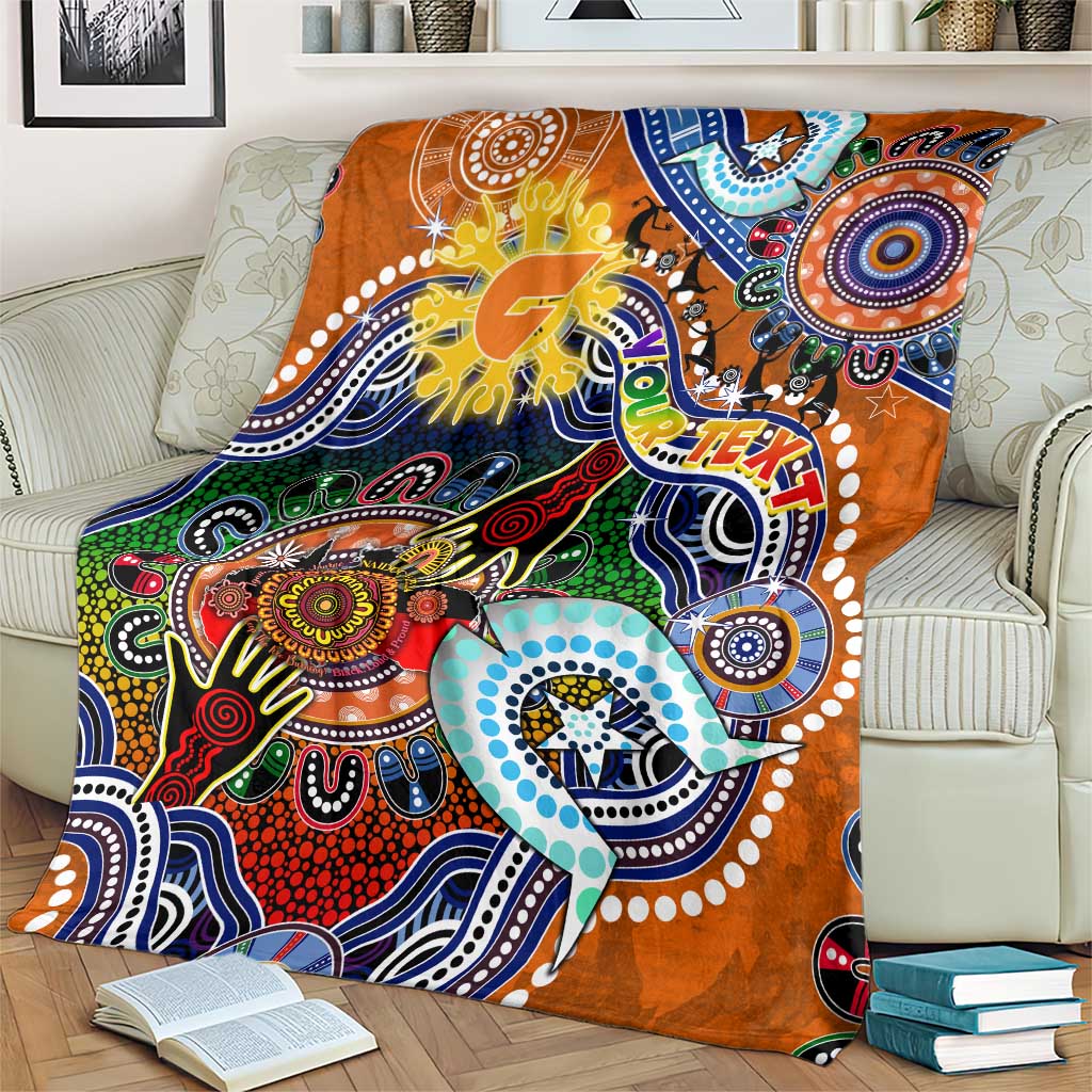 Custom NAIDOC Week 2024 GWS Giants Blanket Australia Aboriginal Dot Painting