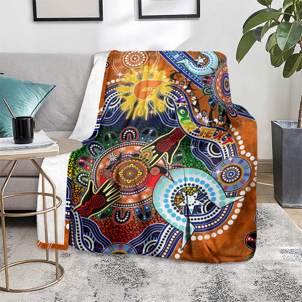 Custom NAIDOC Week 2024 GWS Giants Blanket Australia Aboriginal Dot Painting