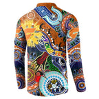 Custom NAIDOC Week 2024 GWS Giants Button Sweatshirt Australia Aboriginal Dot Painting
