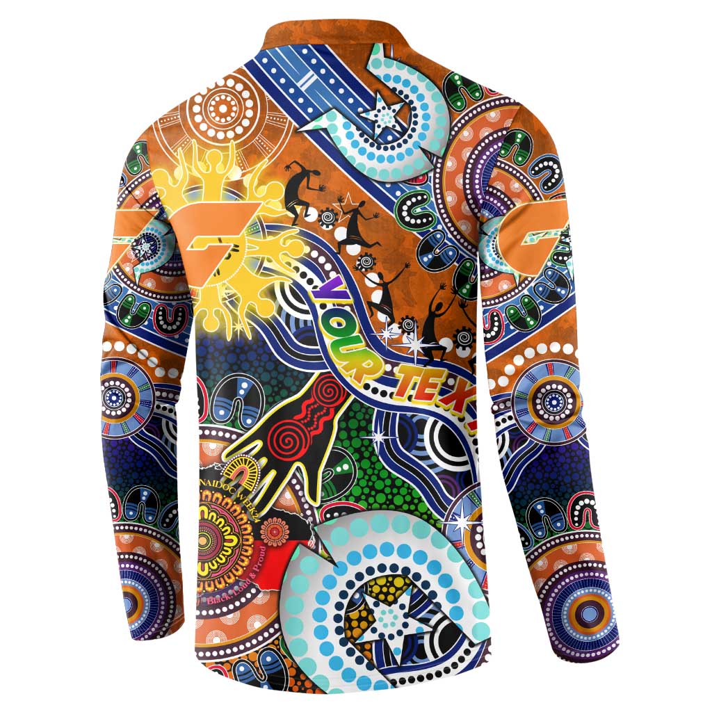 Custom NAIDOC Week 2024 GWS Giants Button Sweatshirt Australia Aboriginal Dot Painting