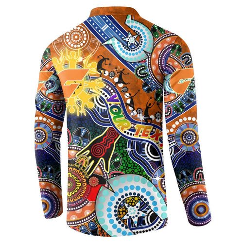 Custom NAIDOC Week 2024 GWS Giants Button Sweatshirt Australia Aboriginal Dot Painting