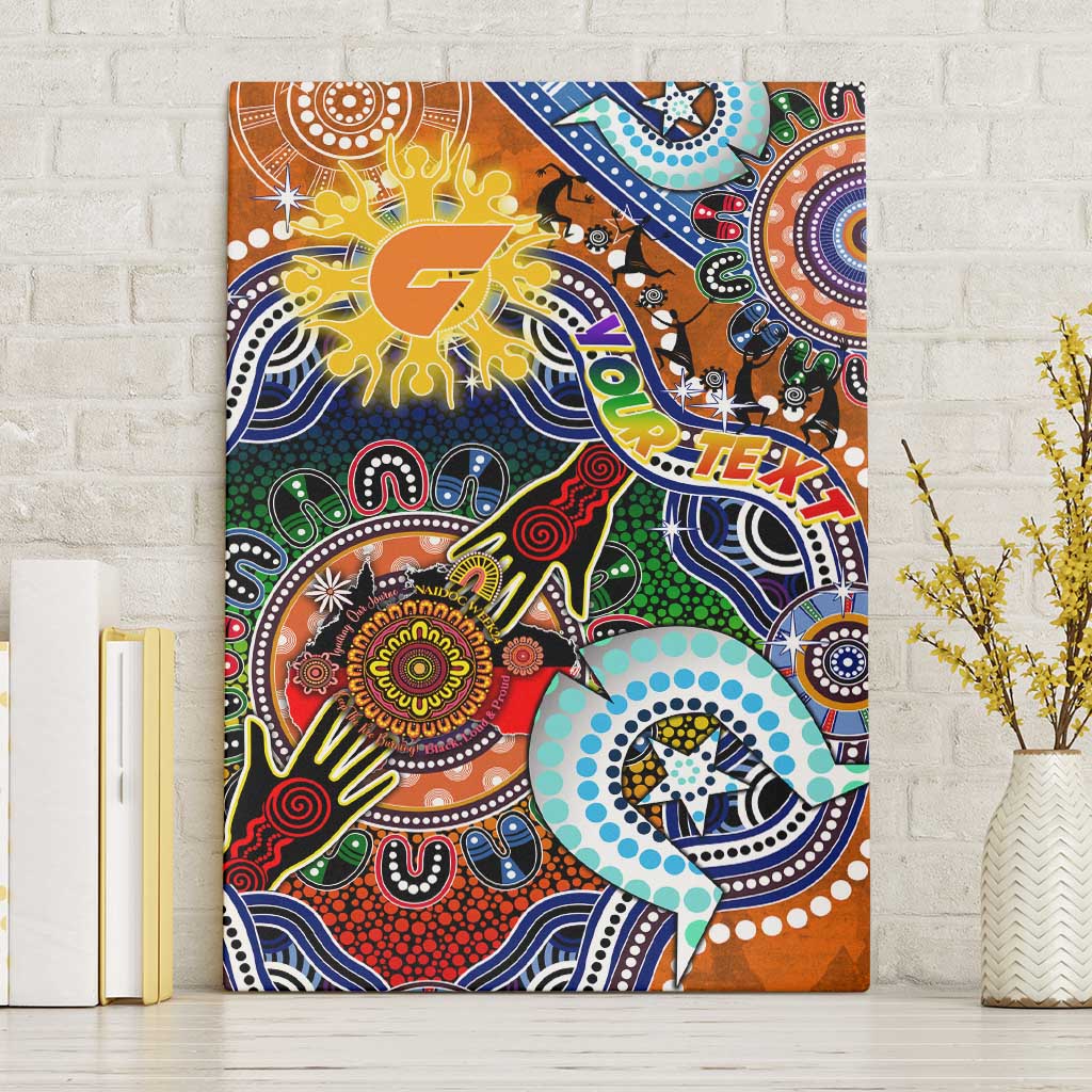 Custom NAIDOC Week 2024 GWS Giants Canvas Wall Art Australia Aboriginal Dot Painting