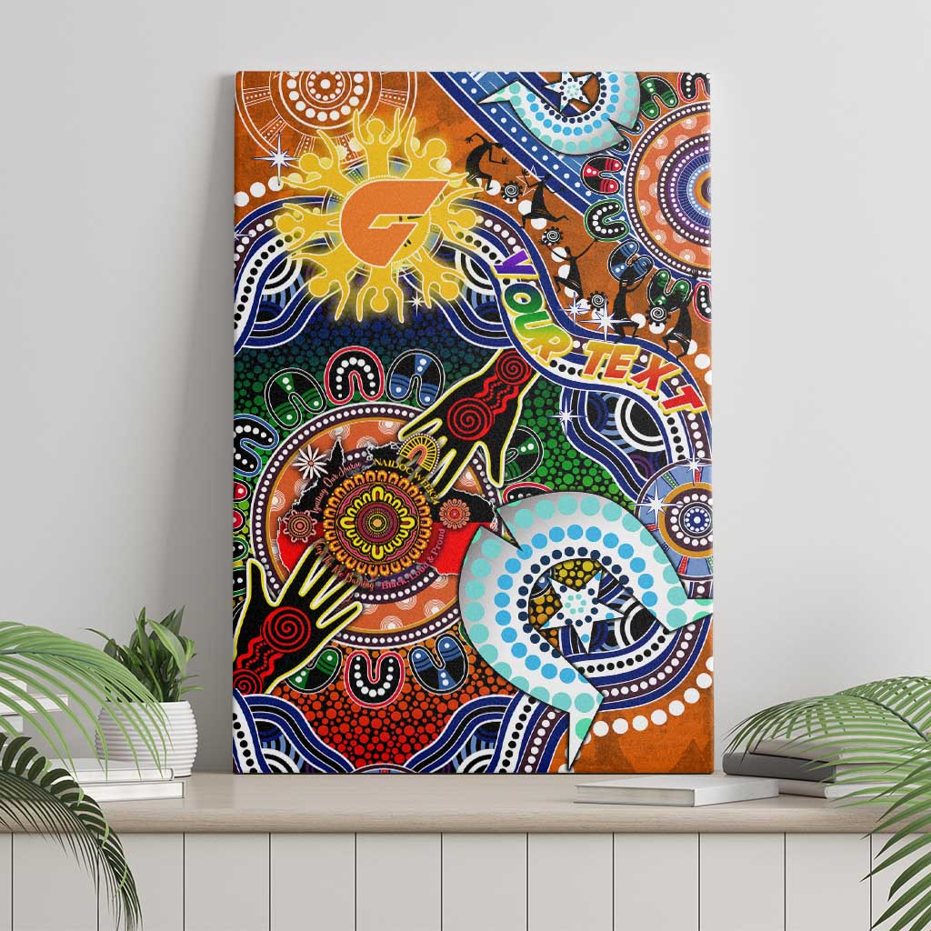 Custom NAIDOC Week 2024 GWS Giants Canvas Wall Art Australia Aboriginal Dot Painting