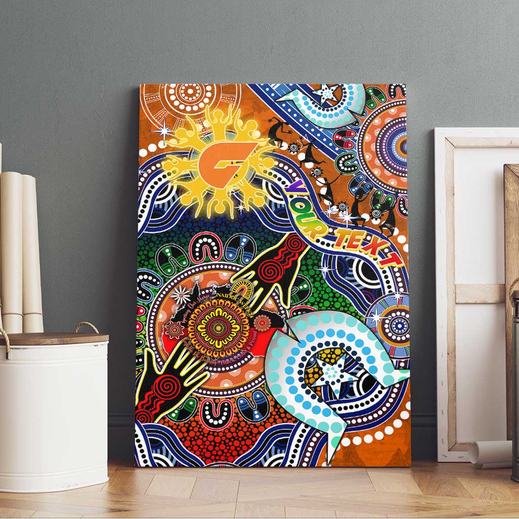 Custom NAIDOC Week 2024 GWS Giants Canvas Wall Art Australia Aboriginal Dot Painting
