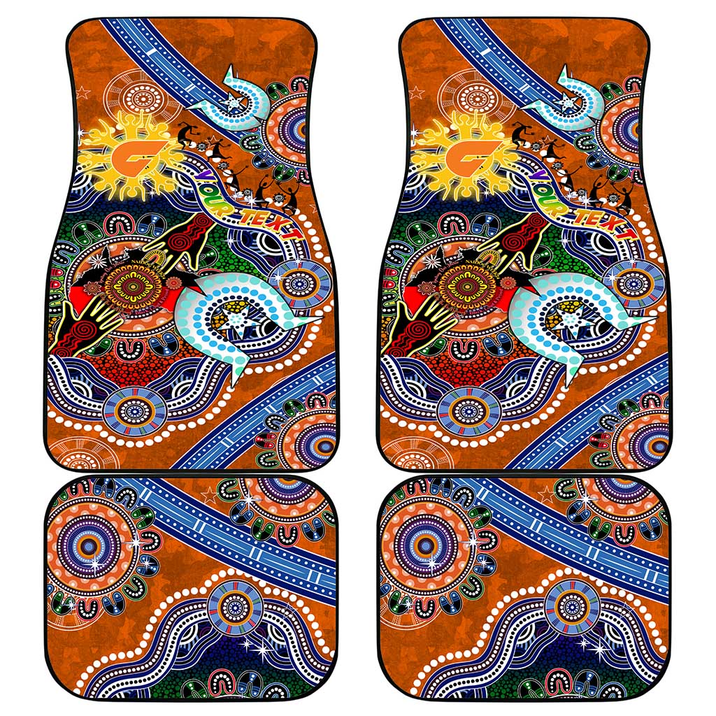 Custom NAIDOC Week 2024 GWS Giants Car Mats Australia Aboriginal Dot Painting