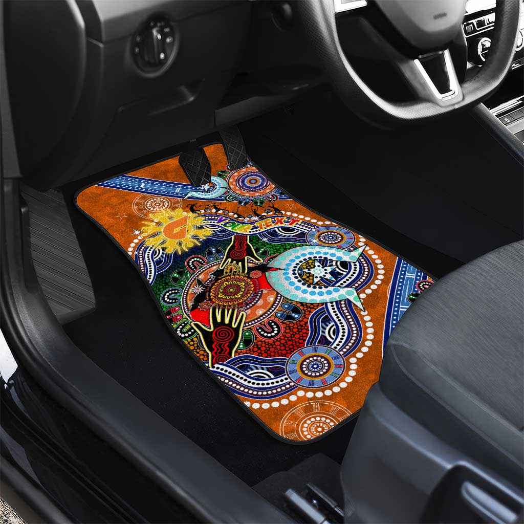 Custom NAIDOC Week 2024 GWS Giants Car Mats Australia Aboriginal Dot Painting