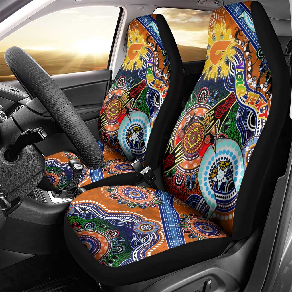 Custom NAIDOC Week 2024 GWS Giants Car Seat Cover Australia Aboriginal Dot Painting