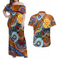 Custom NAIDOC Week 2024 GWS Giants Couples Matching Off Shoulder Maxi Dress and Hawaiian Shirt Australia Aboriginal Dot Painting