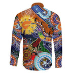 Custom NAIDOC Week 2024 GWS Giants Family Matching Long Sleeve Bodycon Dress and Hawaiian Shirt Australia Aboriginal Dot Painting