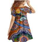 Custom NAIDOC Week 2024 GWS Giants Family Matching Mermaid Dress and Hawaiian Shirt Australia Aboriginal Dot Painting