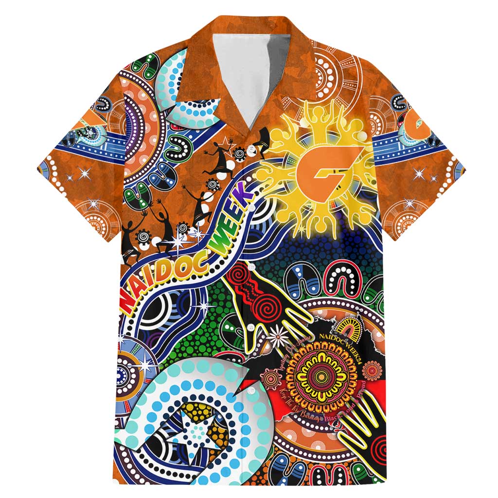 Custom NAIDOC Week 2024 GWS Giants Family Matching Mermaid Dress and Hawaiian Shirt Australia Aboriginal Dot Painting