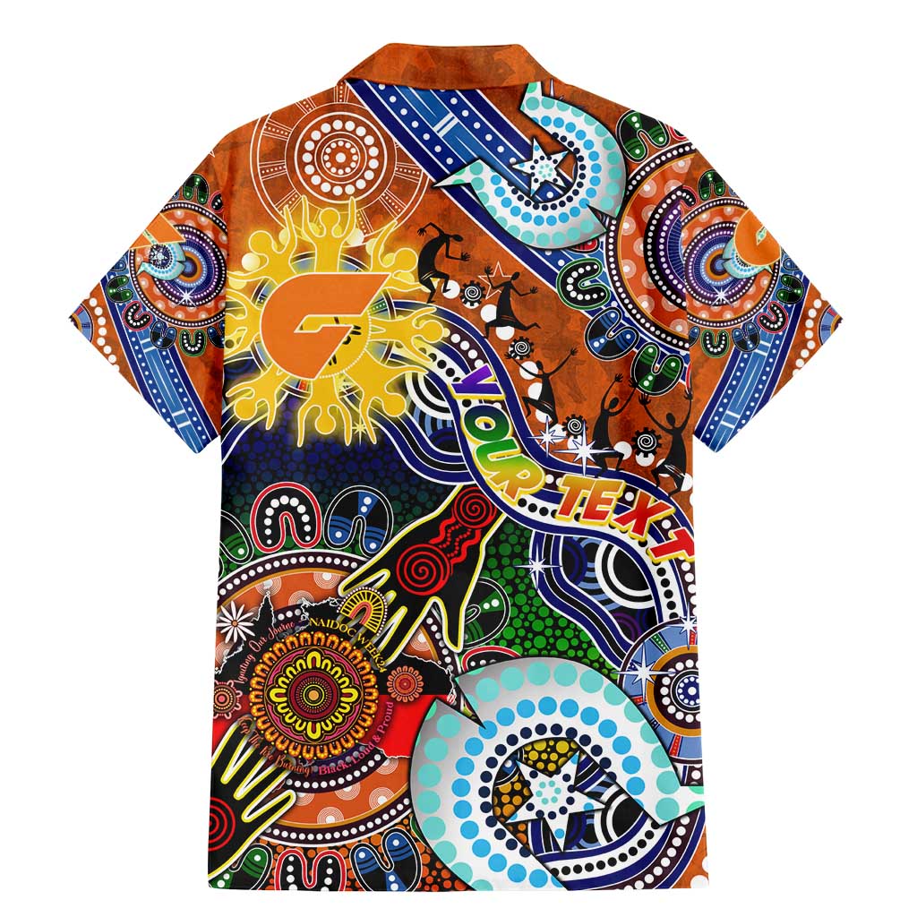Custom NAIDOC Week 2024 GWS Giants Family Matching Mermaid Dress and Hawaiian Shirt Australia Aboriginal Dot Painting