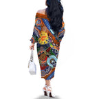 Custom NAIDOC Week 2024 GWS Giants Family Matching Off The Shoulder Long Sleeve Dress and Hawaiian Shirt Australia Aboriginal Dot Painting