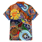 Custom NAIDOC Week 2024 GWS Giants Family Matching Off Shoulder Maxi Dress and Hawaiian Shirt Australia Aboriginal Dot Painting