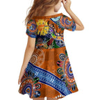 Custom NAIDOC Week 2024 GWS Giants Family Matching Off Shoulder Short Dress and Hawaiian Shirt Australia Aboriginal Dot Painting