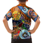 Custom NAIDOC Week 2024 GWS Giants Family Matching Short Sleeve Bodycon Dress and Hawaiian Shirt Australia Aboriginal Dot Painting