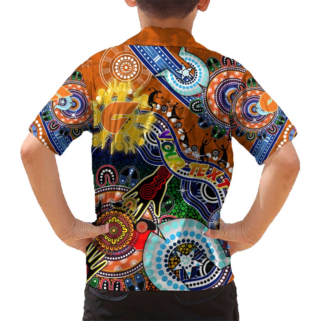 Custom NAIDOC Week 2024 GWS Giants Family Matching Short Sleeve Bodycon Dress and Hawaiian Shirt Australia Aboriginal Dot Painting