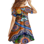Custom NAIDOC Week 2024 GWS Giants Family Matching Short Sleeve Bodycon Dress and Hawaiian Shirt Australia Aboriginal Dot Painting