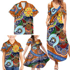 Custom NAIDOC Week 2024 GWS Giants Family Matching Summer Maxi Dress and Hawaiian Shirt Australia Aboriginal Dot Painting