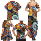 Custom NAIDOC Week 2024 GWS Giants Family Matching Summer Maxi Dress and Hawaiian Shirt Australia Aboriginal Dot Painting