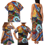 Custom NAIDOC Week 2024 GWS Giants Family Matching Tank Maxi Dress and Hawaiian Shirt Australia Aboriginal Dot Painting