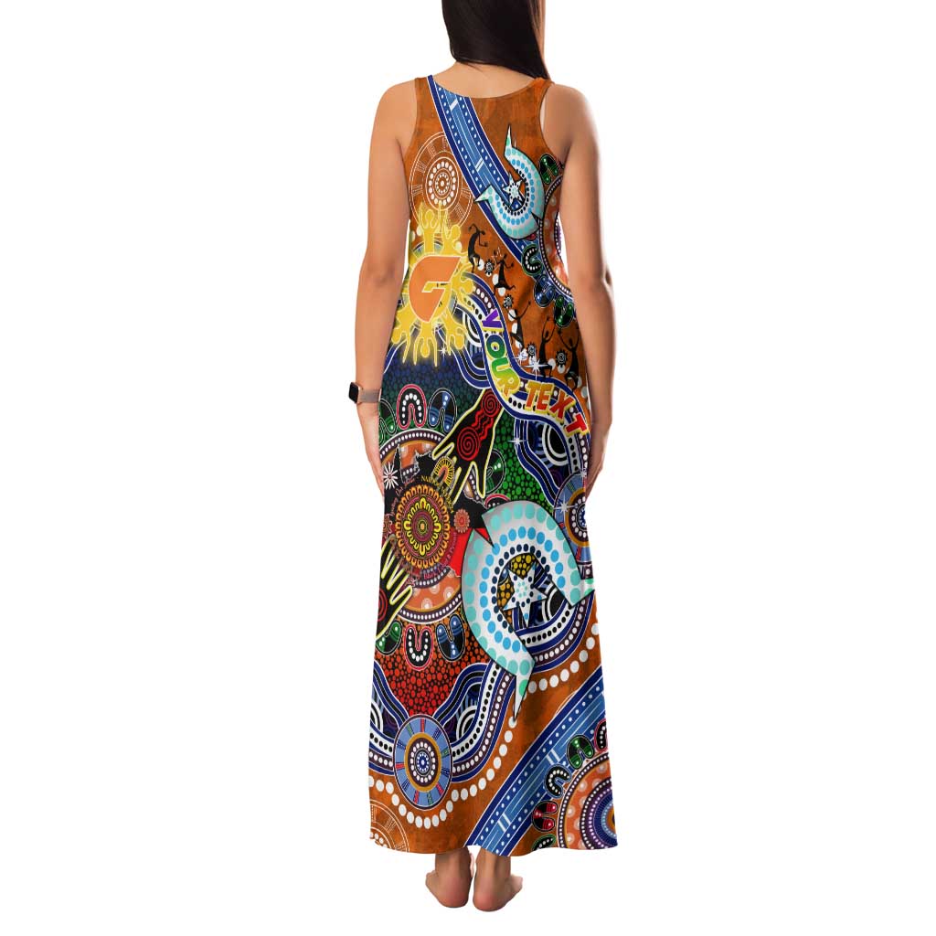 Custom NAIDOC Week 2024 GWS Giants Family Matching Tank Maxi Dress and Hawaiian Shirt Australia Aboriginal Dot Painting